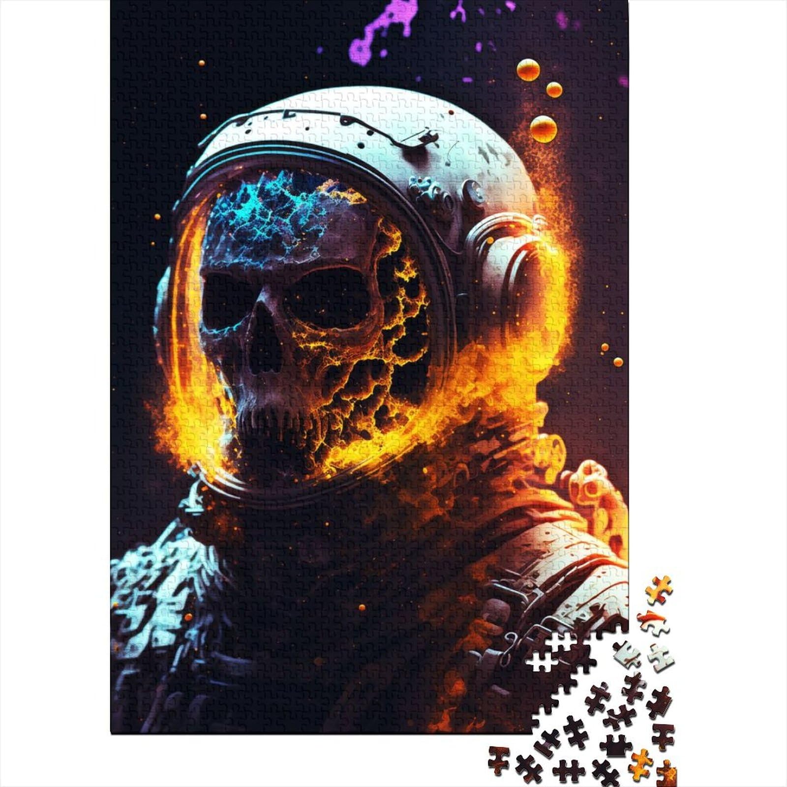 Nahaufnahme eines Astronauten, Holzpuzzle für Erwachsene, 1000-teiliges Puzzle für Erwachsene und Teenager, als Geschenk für die ganze Familie, 75 x 50 cm