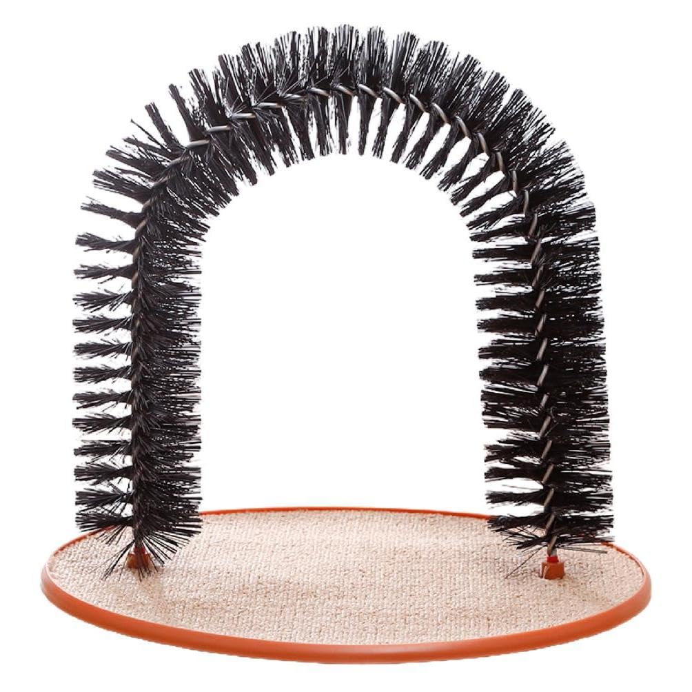 For Cat Self Grooming Brush Arch Groomer Massager Controls Shedding Interactive Kitten Toy Rubbing Scratcher With Bristl Cat Self Groomer Arch Brush Large For Indoor Cats