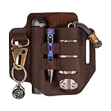 VIPERADE PJ13 Plus Multitool-Hülle für Gürtel, EDC Pocket Organizer für Herren, Lederscheide mit Schlüsselhalter, Multitool-Hülle für Leatherman (Braun)