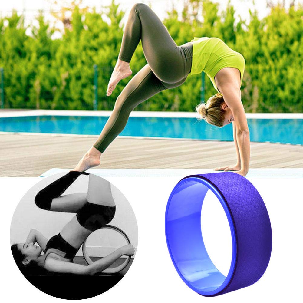 Rysmliuhan Shop Yoga Wheel Yogaring Fitness Yoga Rad Yoga Wheel Yoga Haltung Yoga Prop Wheel für Yoga-Posen Flexibilität der Ringbiege- und Stretchwalze Blue,-