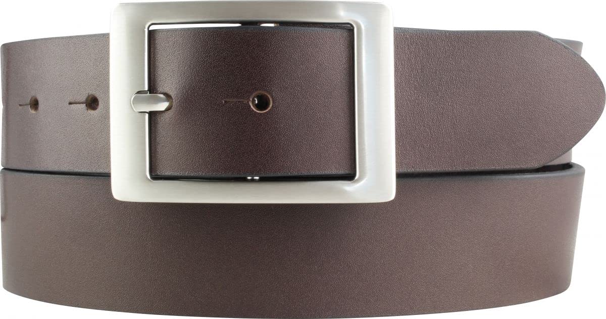 BELTINGER Hochwertiger Überlängen-Gürtel aus Vollrindleder mit Doppel-Schließe 4 cm | 120-180 cm Ledergürtel für Herren 40mm | Herren-Gürtel in Übergrößen | Braun 140cm