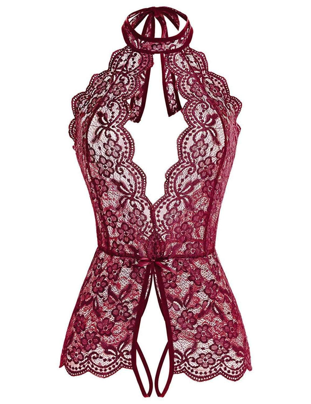 Dessous Für Damen Erotik Sexy Dessous Net Garn Perspektive Ein Stück Wein Rot Xl