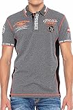 Cipo & Baxx Herren Poloshirt Kontrastfarben Prints Badges Freizeit Baumwolle Shirt CT605 Anthracite M