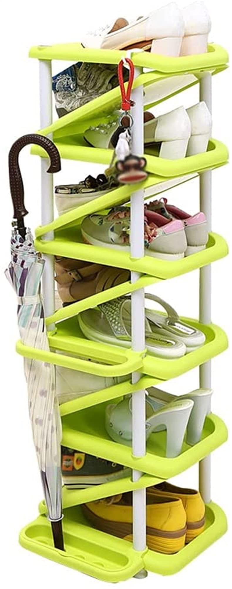 YIHANSS Schuhregal, Organizer, kreativer Kunststoff, Schlafsaal, Badezimmer, Bekleidungsgeschäft, Haushalt, multifunktional, 32 x 28 x 101 cm, sparsam (lila, 32 x 28 x 101 cm)