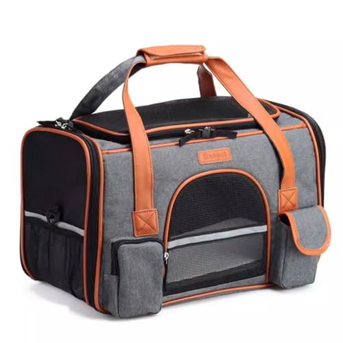 GNBOW Pet Carrier, Cat Carrier, Dog Travel Carrier,Cat Soft-Sided (Color : Dark Gray, S : 48 * 27 * 30cm)