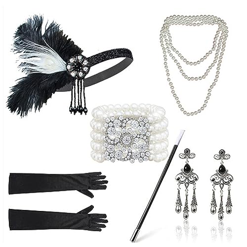 GlamorousFeather Haarschmuck, ausgefallene Feder-Kopfbedeckung, gefiedertes Stirnband, Haarkollektionen für Abschlussbälle und formelle Veranstaltungen, Party-Zubehör, Festival, Stirnband, Maskerade,