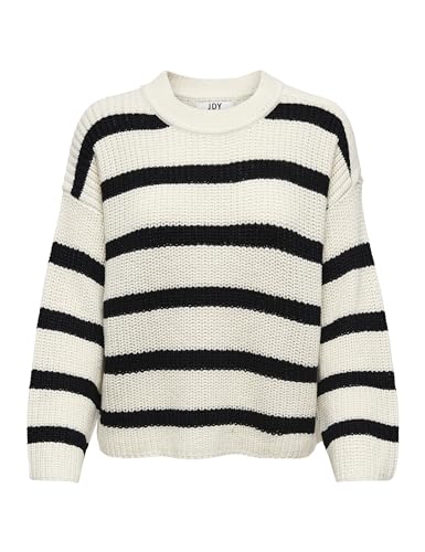 JACQUELINE de YONG Damen Jdyjusty L/S Stripe Knt Noos Jumper Pullover, Eggnog, S EU