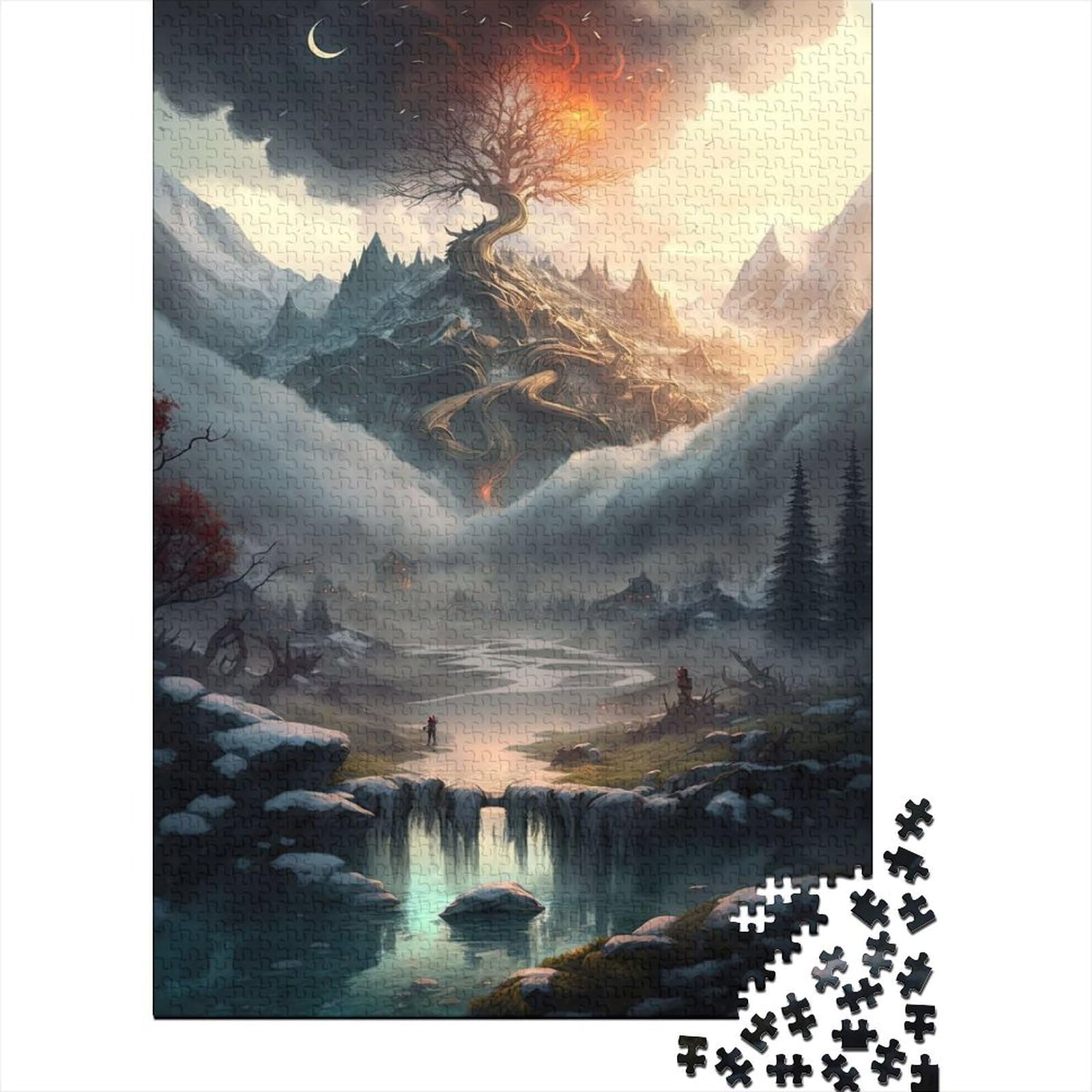 Himmlischer Lebensbaum für Erwachsene, schwieriges Puzzle mit 1000 Teilen für Erwachsene und Teenager, nachhaltiges Puzzle für Erwachsene (Größe 29,53 x 19,69 Zoll)