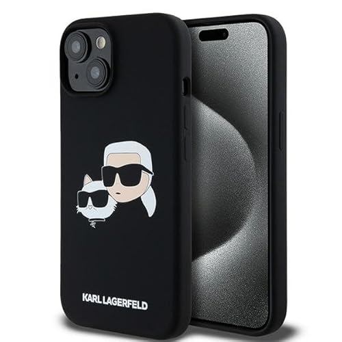 CG Mobile Karl Lagerfeld KLHMP15SSKCHPPLK Hülle für iPhone 15/14 / 13 6.1" Schwarz hardcase Silicone Karl & Choupette