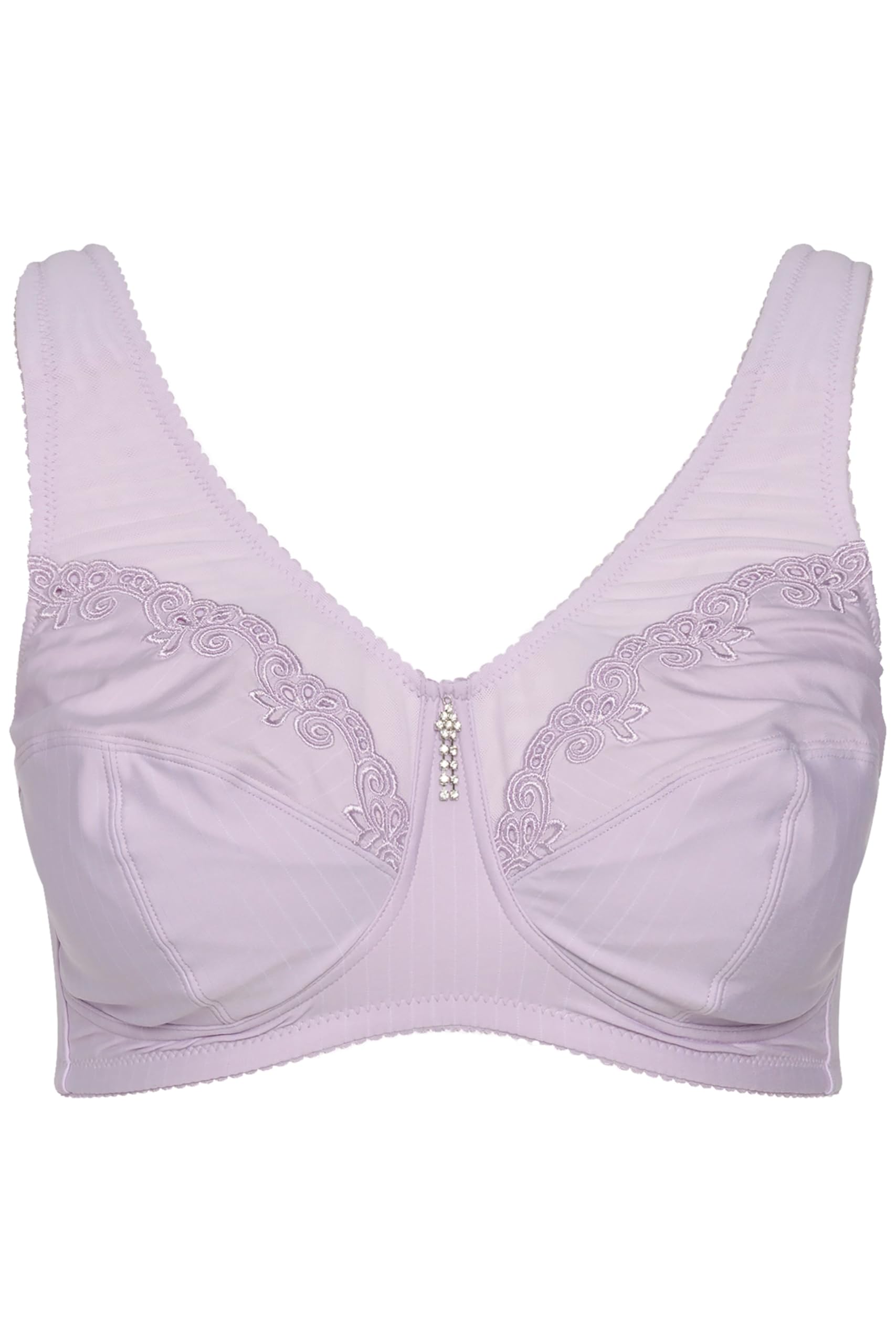 Ulla Popken Damenmode 658495 Curvy Kelly Nadelstreifen-Stütz-BH in Übergröße, Mauve Pink, 95D