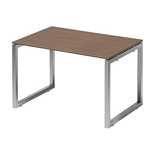 Bisley Cito Schreibtisch, 740 mm höhenfixes O, H 19 x B 1200 x T 800 mm, Dekor nußbaum, Gestell Silber, Wn355, 80 x 120 x 74 cm