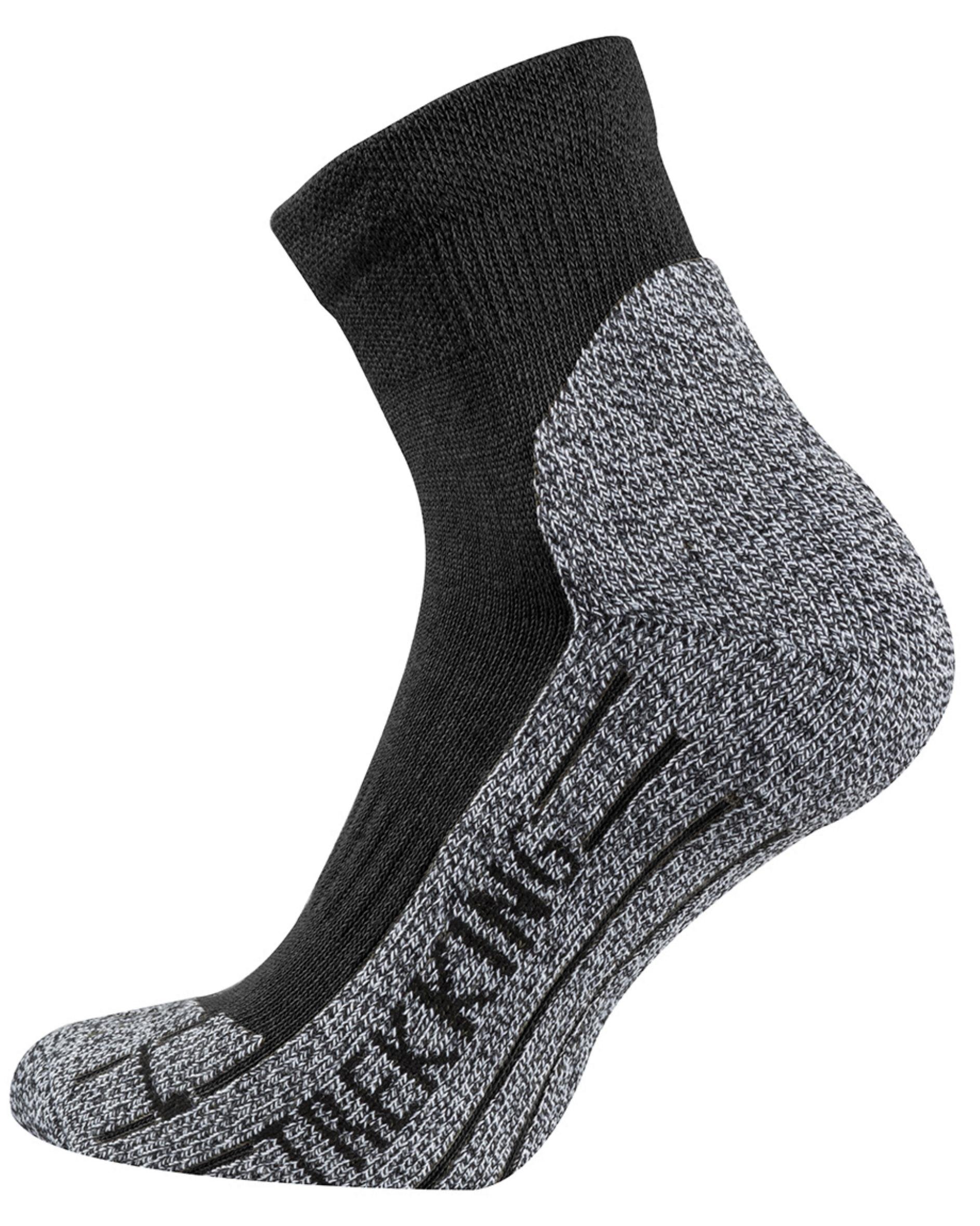 TippTexx24 4 Paar kurzTrekkingsocken, Wandersocken mit Coolmax Garn (39-42, schwarz)