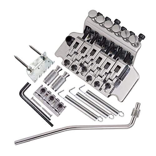 Tremolo Bridge-System E-Gitarre 6 String Double Roll-Rückhalter Sattel Für E-Gitarre-Ersatz Tune-o-matic Steg (Color : Type1 Silver)