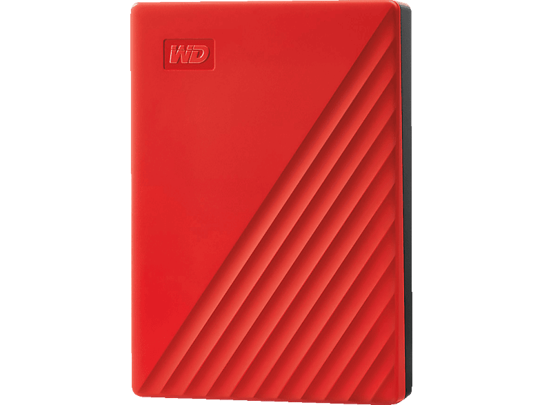 WD My Passport Festplatte, 4 TB HDD, 2,5 Zoll, extern, Rot