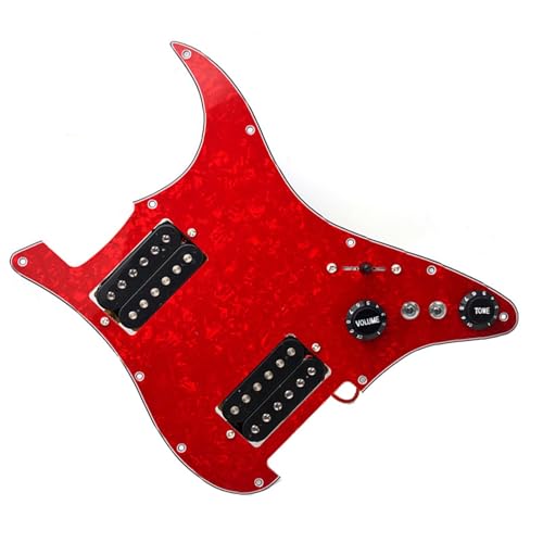 Standard-Pickguard-Tonabnehmer HH E-Gitarren-Schlagbrett-Tonabnehmer, exquisites Gitarrenoberteil, Standardteile-Ersatzset (Color : 7)