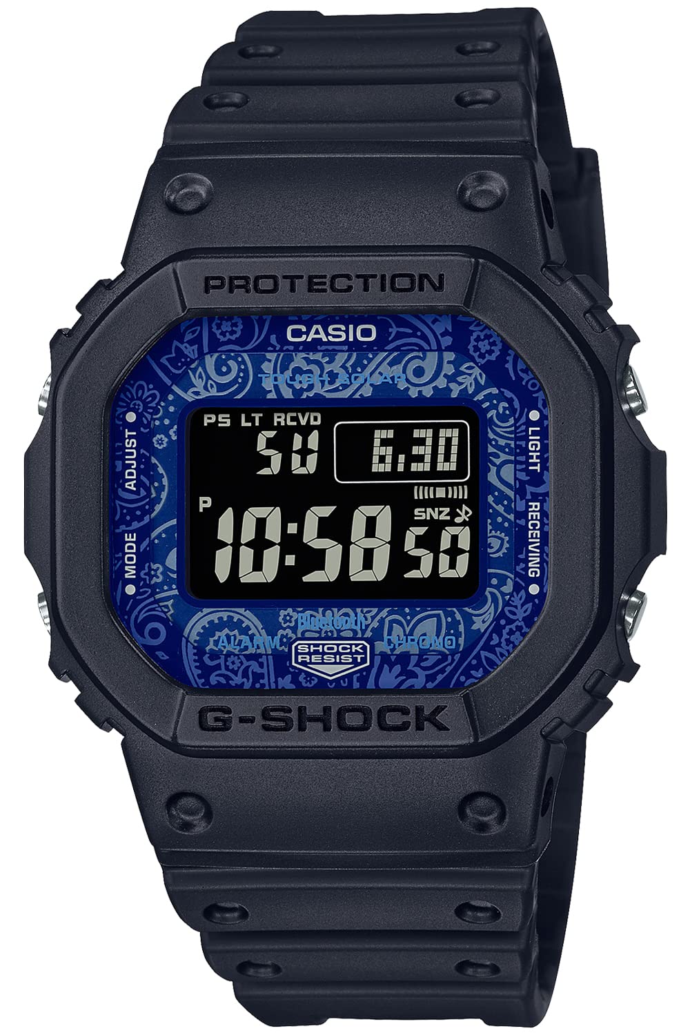 CASIO G-Shock Blue Paisley Series Herren Gummiband Versand aus Japan veröffentlicht im April 2022, blau, GW-B5600BP-1JF