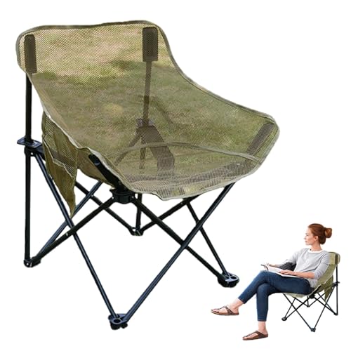 Outdoor Klappstühle, Campingstuhl Faltstuhl Outdoor Klappstühle mit Seitentaschen, Netzzeltstühle für Erwachsene mit Tragetasche, Ergonomisch für Strand