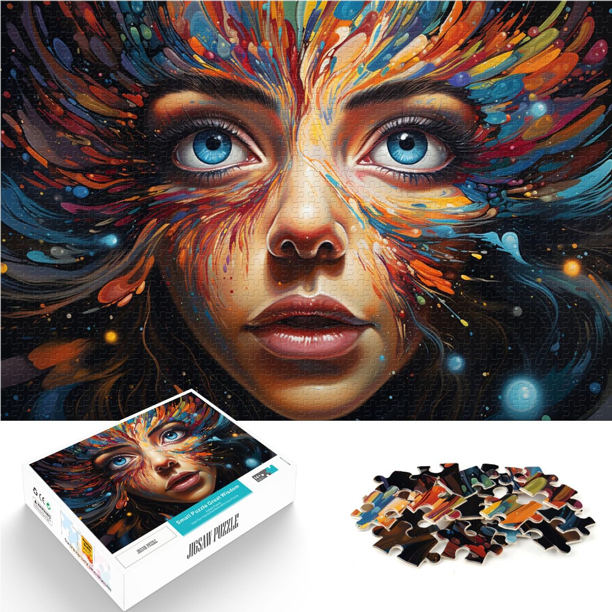 Puzzles für EIN schönes Gesicht Puzzles für Erwachsene 1000 Puzzles Holzpuzzles Spielzeugpuzzles Lernspiele Stressabbau-Puzzles 1000 Teile (50 x 75 cm)