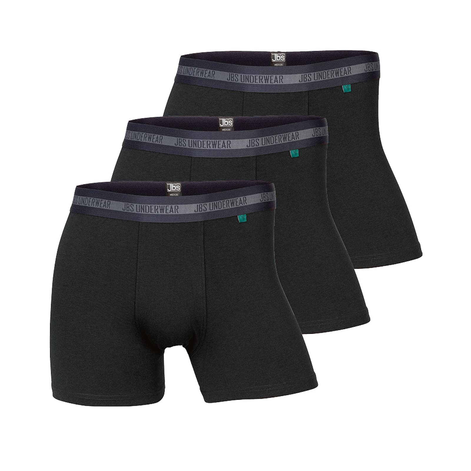 jbs Boxershorts Herren (3er Pack) Ultra Soft Touch und hohe Atmungsaktivität durch Bambus-Bio Baumwoll Gewebe Schnelltrocknend - FSC Zerifiziert - Schwarz, M