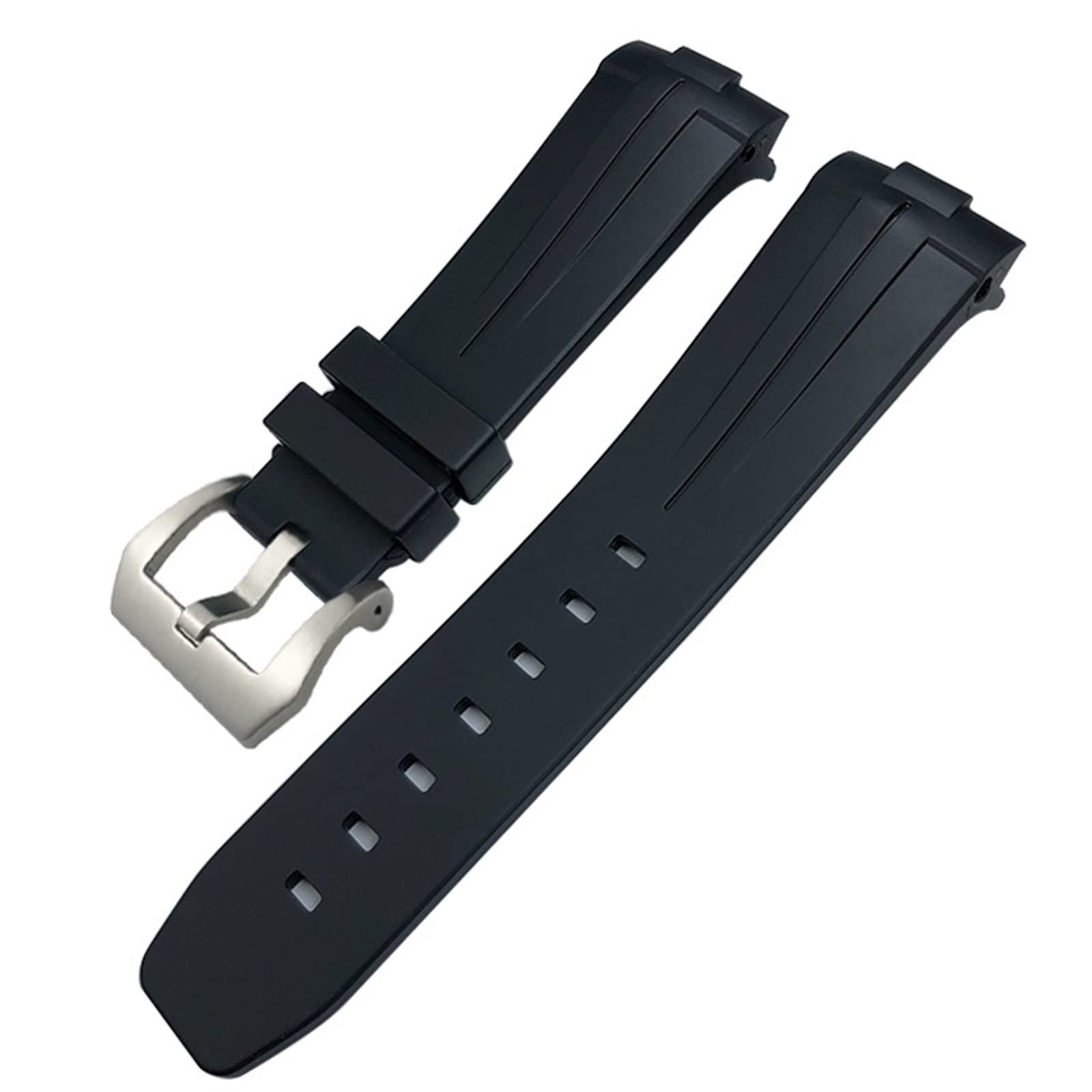 BANDKIT Uhrenarmband für Panerai PAM00111/441, wasserfestes Armband mit Schmetterlingsschnalle, 24 mm, Schwarz / Grün, 24 mm, Achat