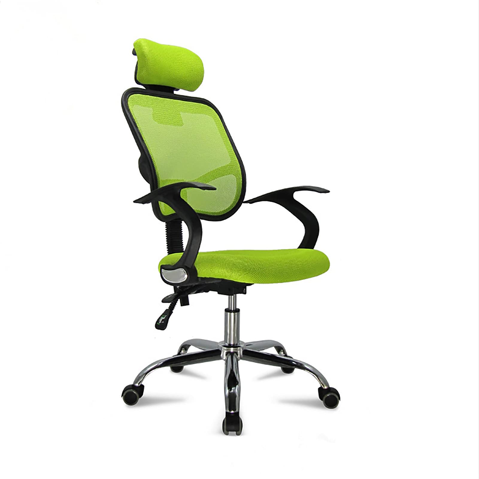 BFVAKBKYT Home Office Ergonomischer Schreibtischstuhl, Ergonomischer Bürostuhl, Bürostuhl mit Rollen, Kopfstütze und Rückenlehne höhenverstellbar, Netzgewebe ist erfrischend und atmungsaktiv(Green)