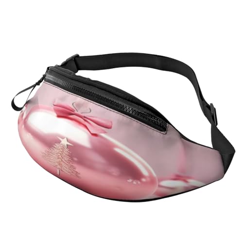 Rainbow Striped Fanny Pack-Lightweight Waist Bag for Travel and Daily Use, Rosa Weihnachtskugel, Einheitsgröße