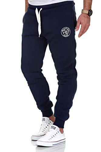 Amaci&Sons Herren Jogginghose Sporthose Sweatpants Jogger Trainingshose 20002 Navyblau XXL