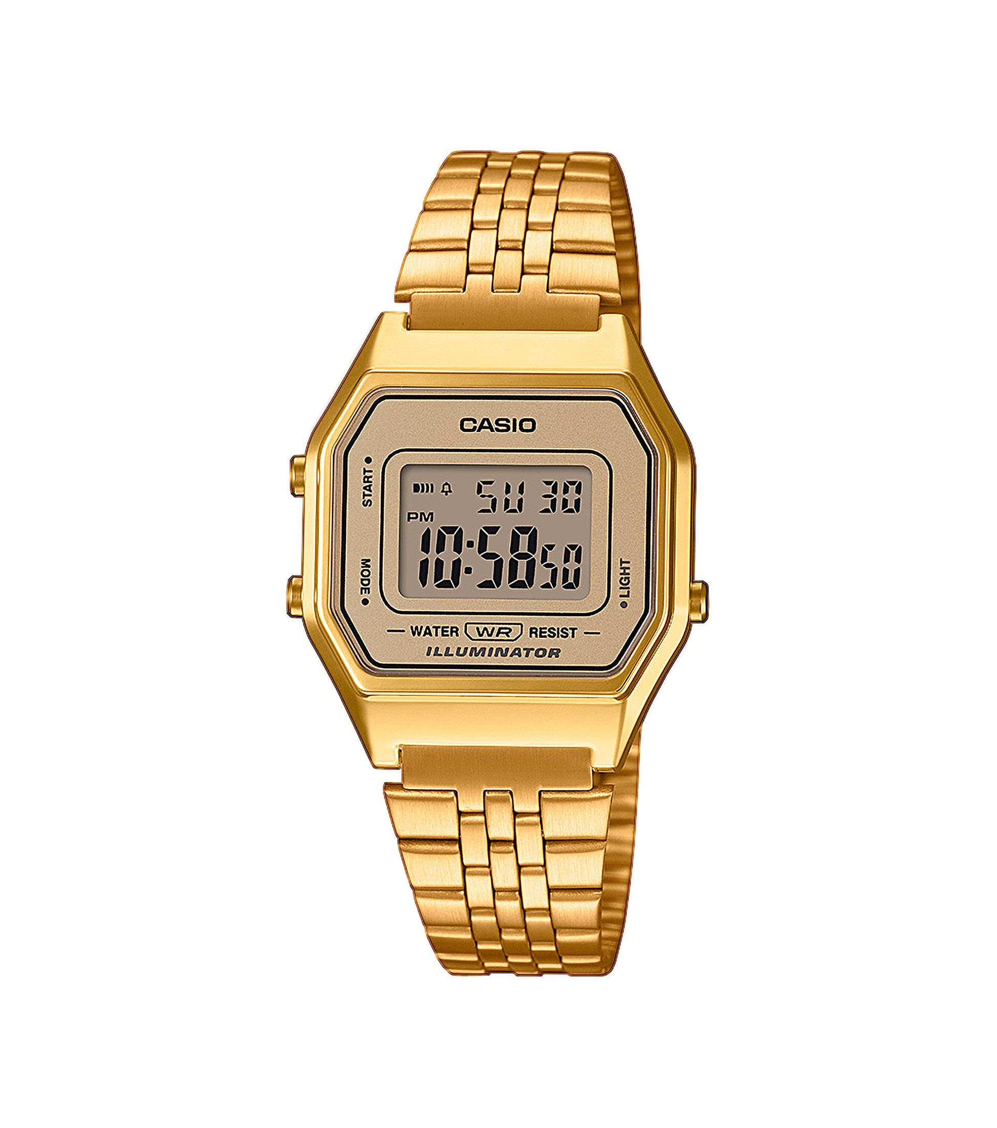 Casio DamenArmbanduhr Digital Quarz Edelstahl LA680WEGA-9ER