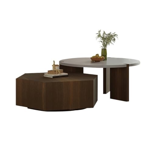 FUHAI-666 Beistelltisch Modernes, minimalistisches, rundes Beistelltisch-Set, Kleiner Couchtisch for das Wohnzimmer, platzsparendes Design Kaffeetisch Kleiner Sofatisch