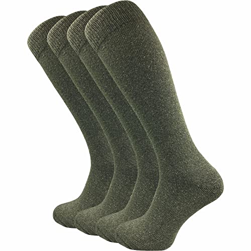 GAWILO 4 Paar Herren Army Kniestrümpfe | Jagdstrümpfe mit dicker Frotteesohle (as3, numeric, numeric_39, numeric_42, regular, regular, 39-42)