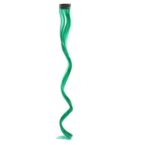 Clip-in-Haarverlängerungen Farbige Clip-in-Haarverlängerungen, 55,9 cm, Regenbogenfarben, lange, glatte Haarteile, Clip-in-Synthetik, Halloween, Cosplay, Mode, Party, Geschenk for Frauen und Mädchen C