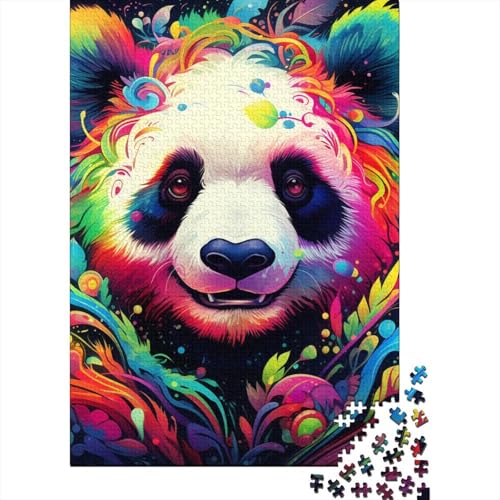 1000 Teile für Erwachsene, schwierige Puzzles, bunter Tierpanda für Erwachsene, schwierige Puzzles, entspannendes geistiges Lernspielzeug 29,53x19,69 Zoll