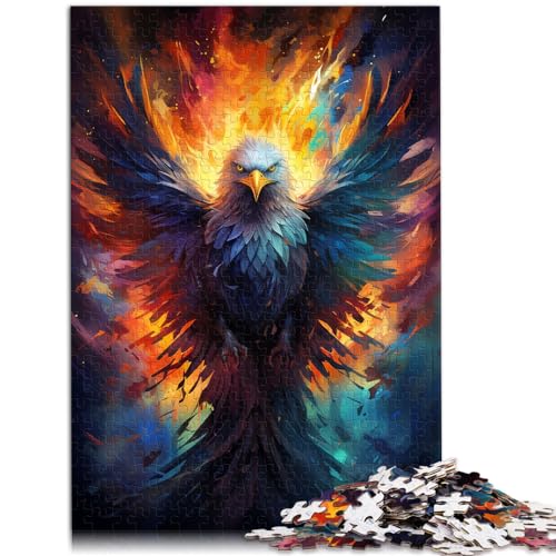 Puzzle-Geschenk, Gemälde eines bunten Phönix, 1000-teiliges Puzzle für Erwachsene, Holzpuzzle, entspannendes geistiges Lernspielzeug, 1000 Teile (50 x 75 cm)