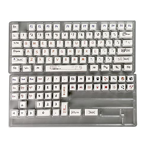 122 Tasten Cat Kindergarten XDA Profil Tastenkappen PBT Farbsublimation für Cherry MX Schalter passend für 61 68 75 87 104 108 Kindergarten