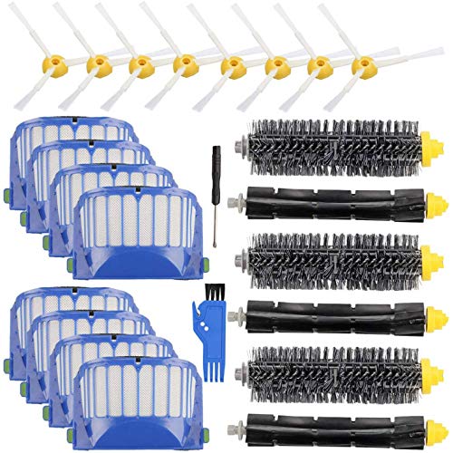 Knadgbft 24 Ersatzteile für Staubsauger der Serie 600 500, 8 Filter, 8 Seitenbürsten, 3 Borsten und 3 Schlägelbürsten