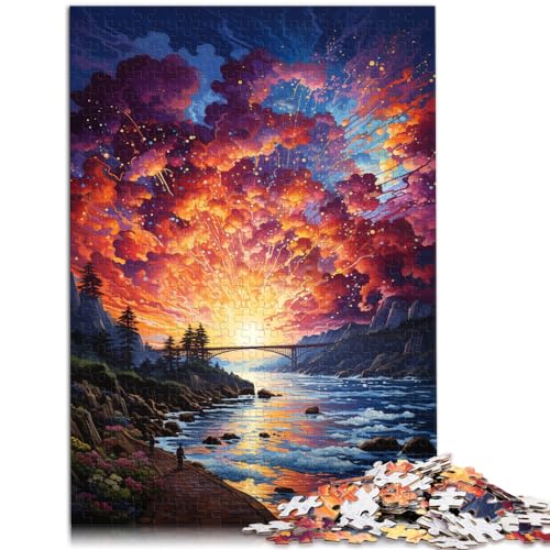 Puzzles Geschenke Spielzeug Bunte Ozeanbrücken-Malerei Puzzles für Erwachsene 1000-teiliges Holzpuzzle Familienunterhaltungsspielzeug 1000 Stück (50x75cm)