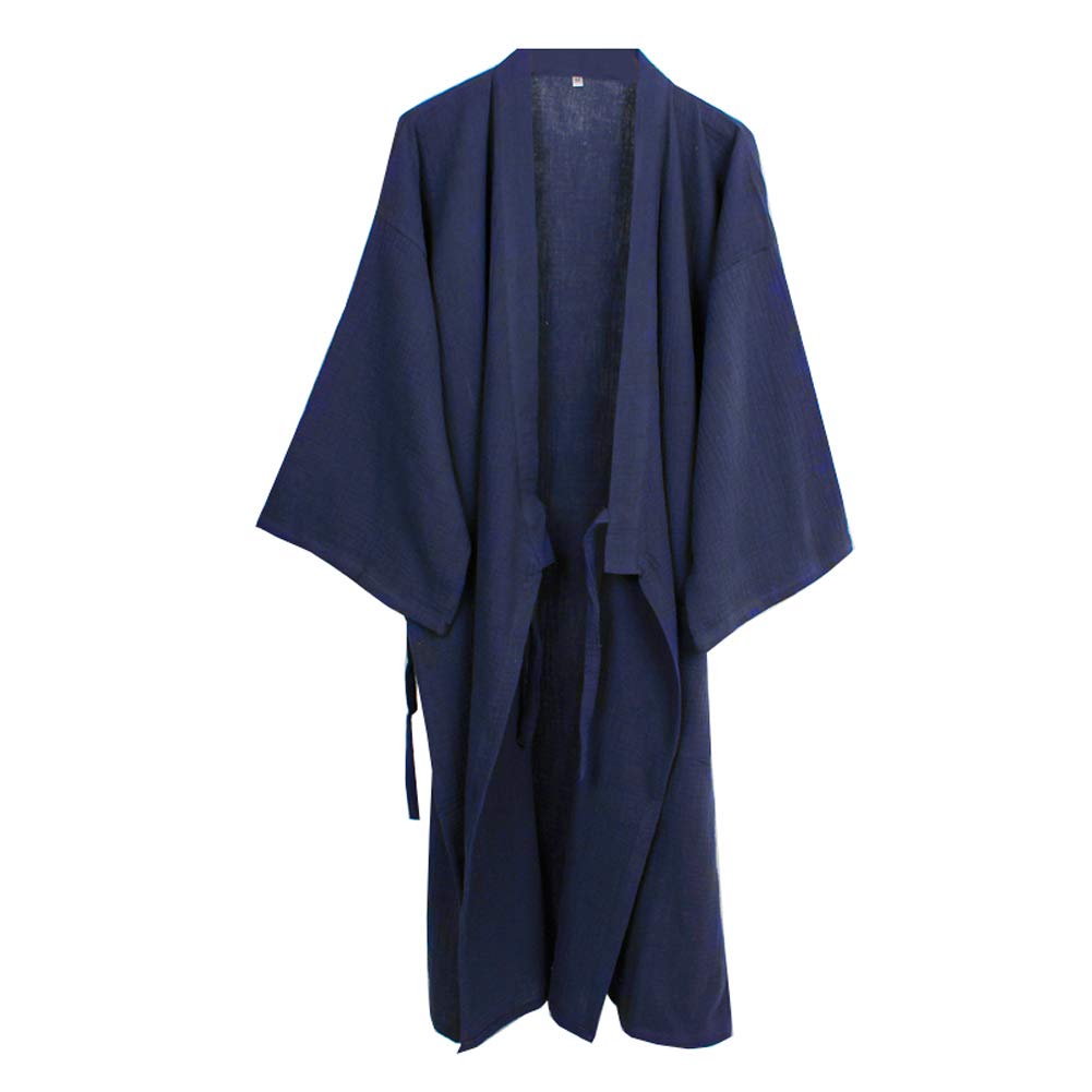 Fancy Pumpkin Japanische Herren Robe Cotton Kimono Pyjamas Nachthemd [Navy, Gr??e XL]