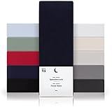 Blumtal® Basics Spannbettlaken 180x200cm Jersey im 2er Set - Spannbettlaken 180x200cm Baumwolle 100% - OEKO-TEX zertifiziertes Spannbetttuch 180x200cm - Bettwäsche 180x200 - Dark Ocean Blue - Blau