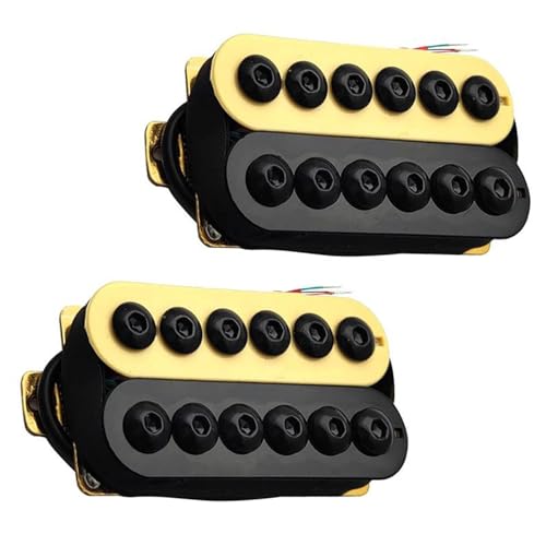 Schwarzer, verstellbarer Humbucker-Tonabnehmer für E-Gitarre aus Metall. Schöne Gitarren-Ersatzteile Single-Coil-Tonabnehmer (Color : One set)