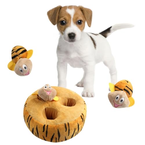 OLACD Quietschendes Hamster-Hundespielzeug, Plüsch, bunt, zum Zahnen, Reinigung, Versteckspielzeug, Kätzchen, Graben, Zahn suchen