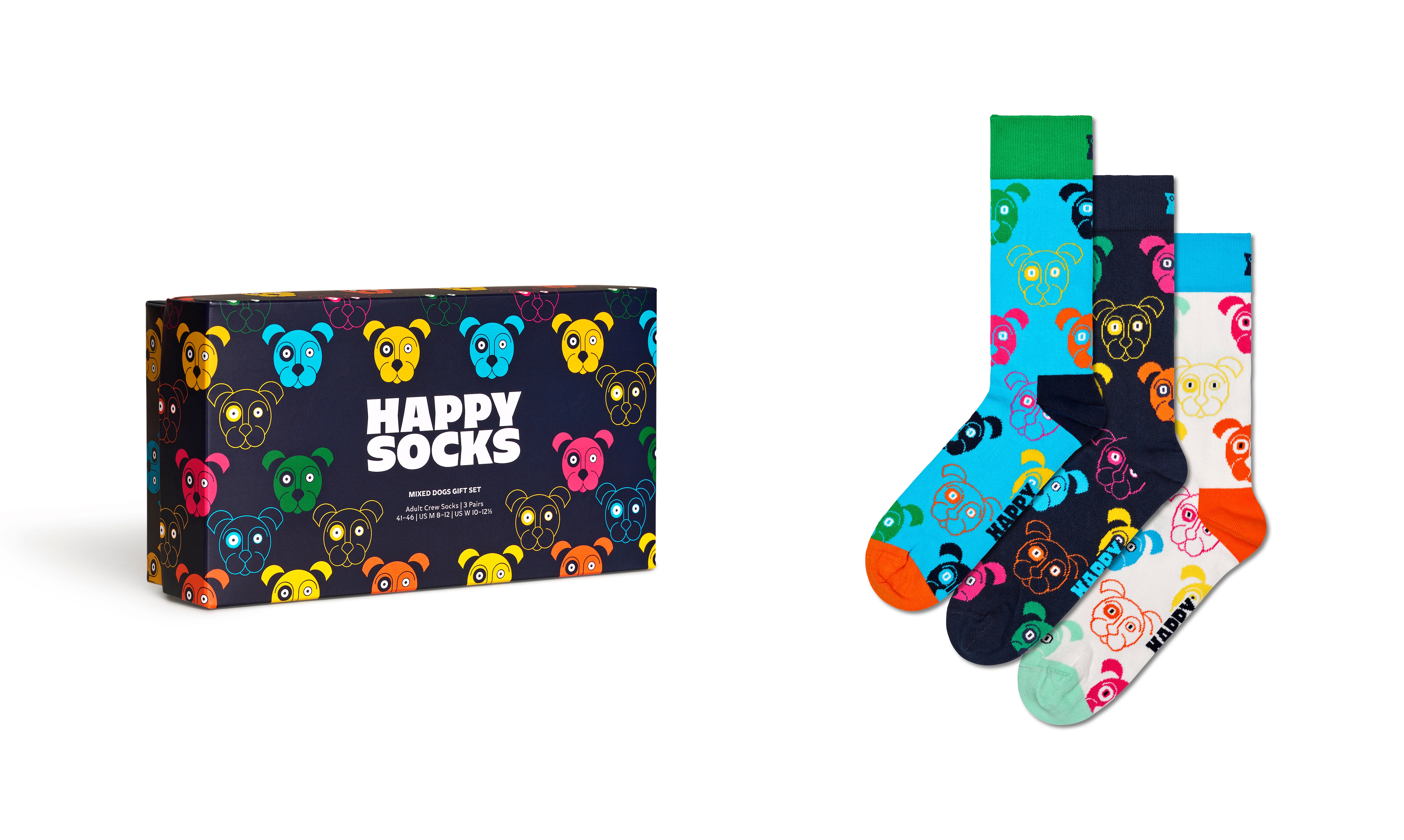 Happy Socks, Socken 3-Pack Mixed Dog Socks Gift Set in blau, Strümpfe & Socken für Herren