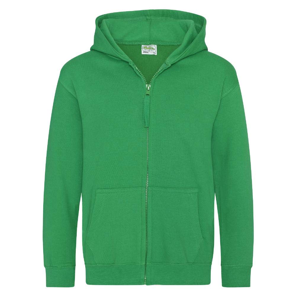 Just Hoods - Kinder Sweatjacke mit Kapuze/Kelly Green, 7/8 (M)