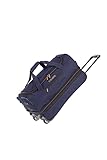 travelite Trolley Reisetasche mit Rollen klein, erweiterbar, BASICS, Weichgepäck Rolltasche mit Dehnfalte, 55 cm, 51 - 64 Liter