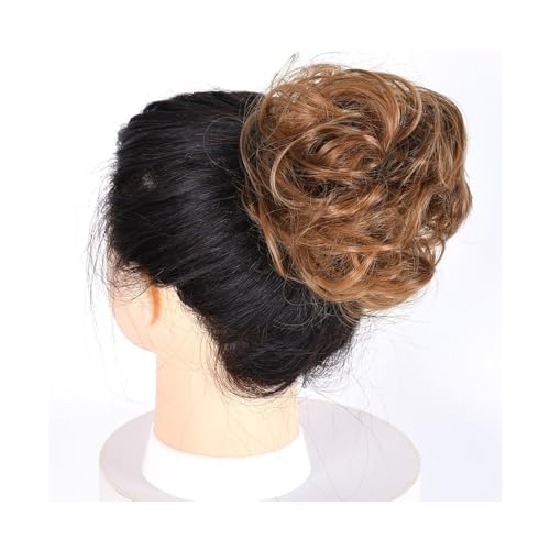 Haarteil Lockiger, unordentlicher Haarknoten, Chignon, Donut, Haarpolster, elastisches Haar, synthetisches Haarteil for Frauen Haarverlängerung(6AH27)