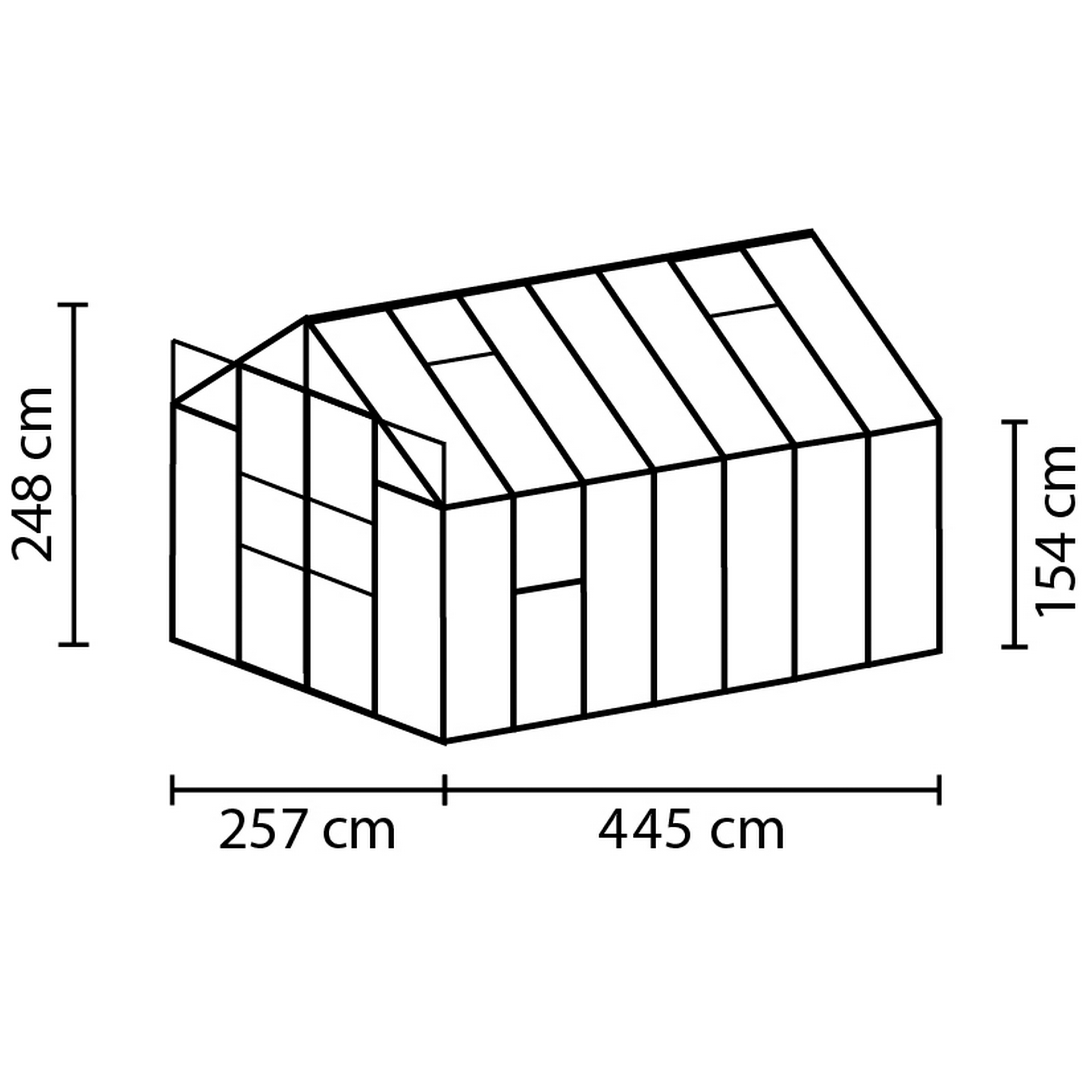 Vitavia Gewächshaus 'Jupiter 11500' 3 mm aluminiumfarben 254 x 441 cm 2