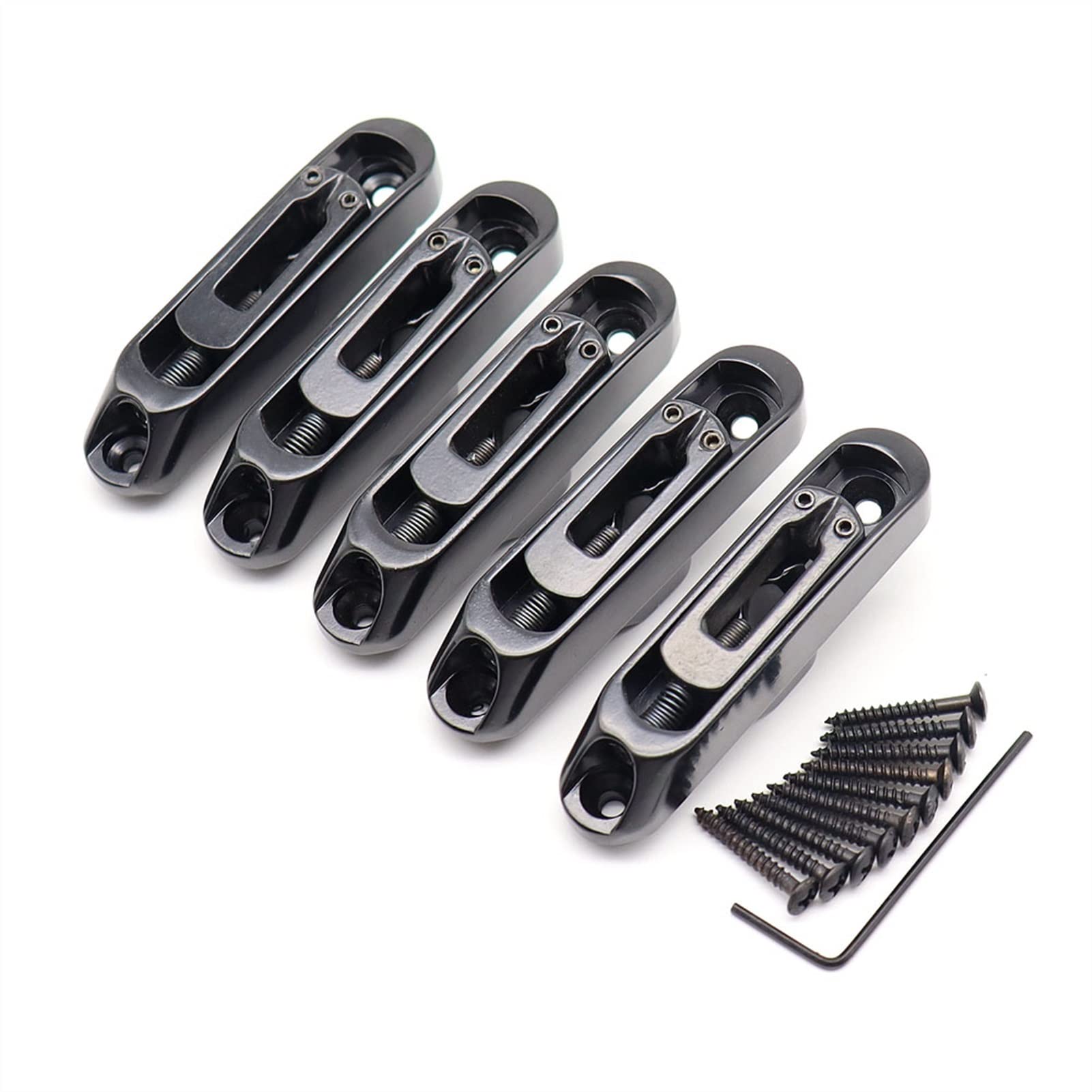 5 Stücke Gitarre Bridge Sadlles Einzelne Individuelle Brückensattel Sattel Set Für 5 String Electric Guitar Bass Teile Gitarrebrücke(5pcs Black)