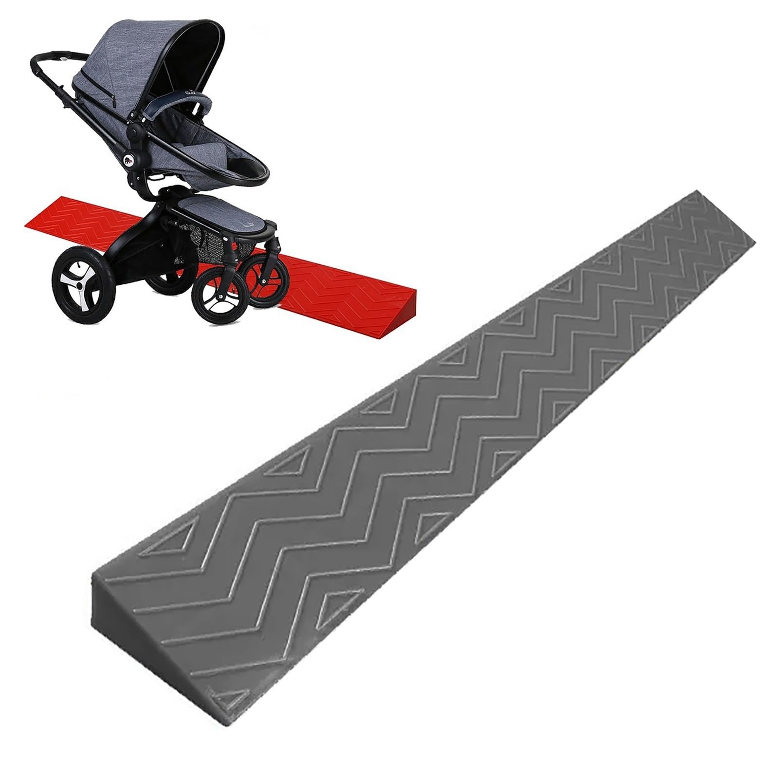 Yqyc Türschwellenrampe, Bordsteinrampe, rutschfeste Rampe, Innenbordsteinrampe Für Schwellen-Rollstuhl-Roller-Kehrroboter (Color : Grau, Size : 100x10x4cm)