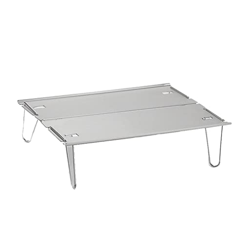 Qsvbeeqj Klappbarer Campingtisch aus Aluminium mit Tragetasche, tragbarer Wander-Schreibtisch