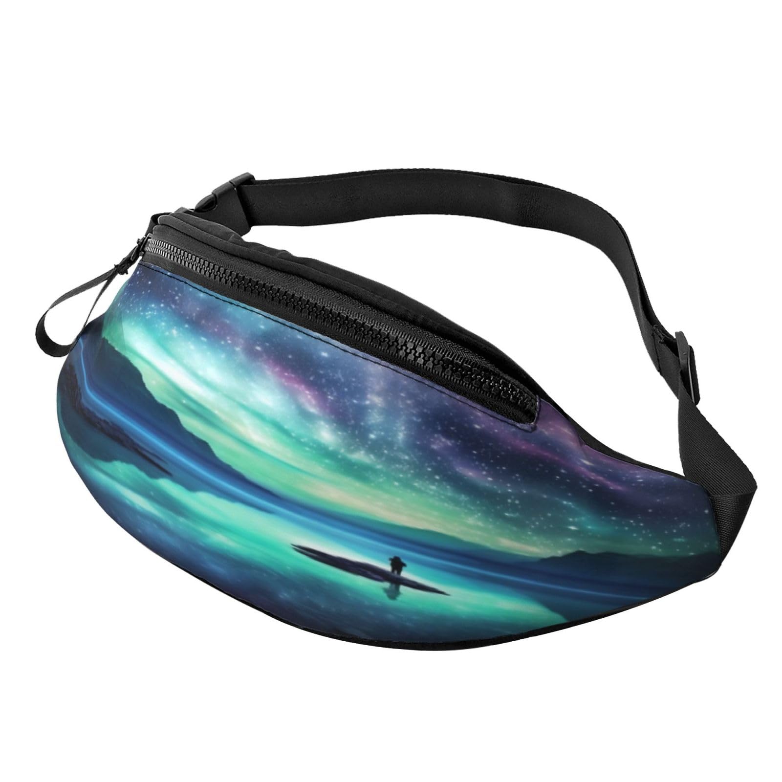 Rainbow Striped Fanny Pack-Lightweight Waist Bag for Travel and Daily Use, Nordlicht, Einheitsgröße