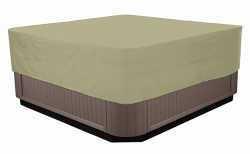 BaCover Outdoor Whirlpool-Abdeckung, 210D Oxford-Gewebe Wasserdicht Spa Staubschutz Poolabdeckung Quadratische,Beige,239x239x50cm